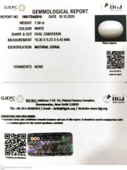 7.58/CT White Coral with Govt. Lab Certified (1500)